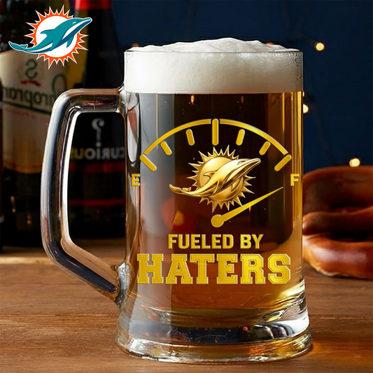 Premium NFL MIA Fueled By Haters Beer Glasses V1 NMD 031125 TTV