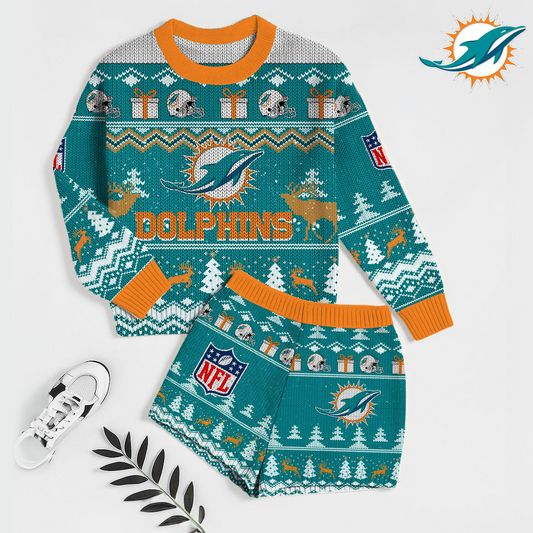 Premium NFL MIA Holiday Sweatshirt & Shorts Set V1 NMD TTV