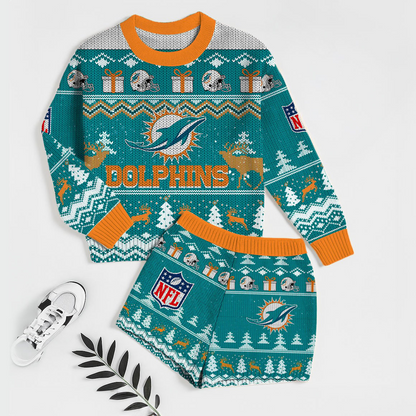 Premium NFL MIA Holiday Sweatshirt & Shorts Set V1 NMD TTV