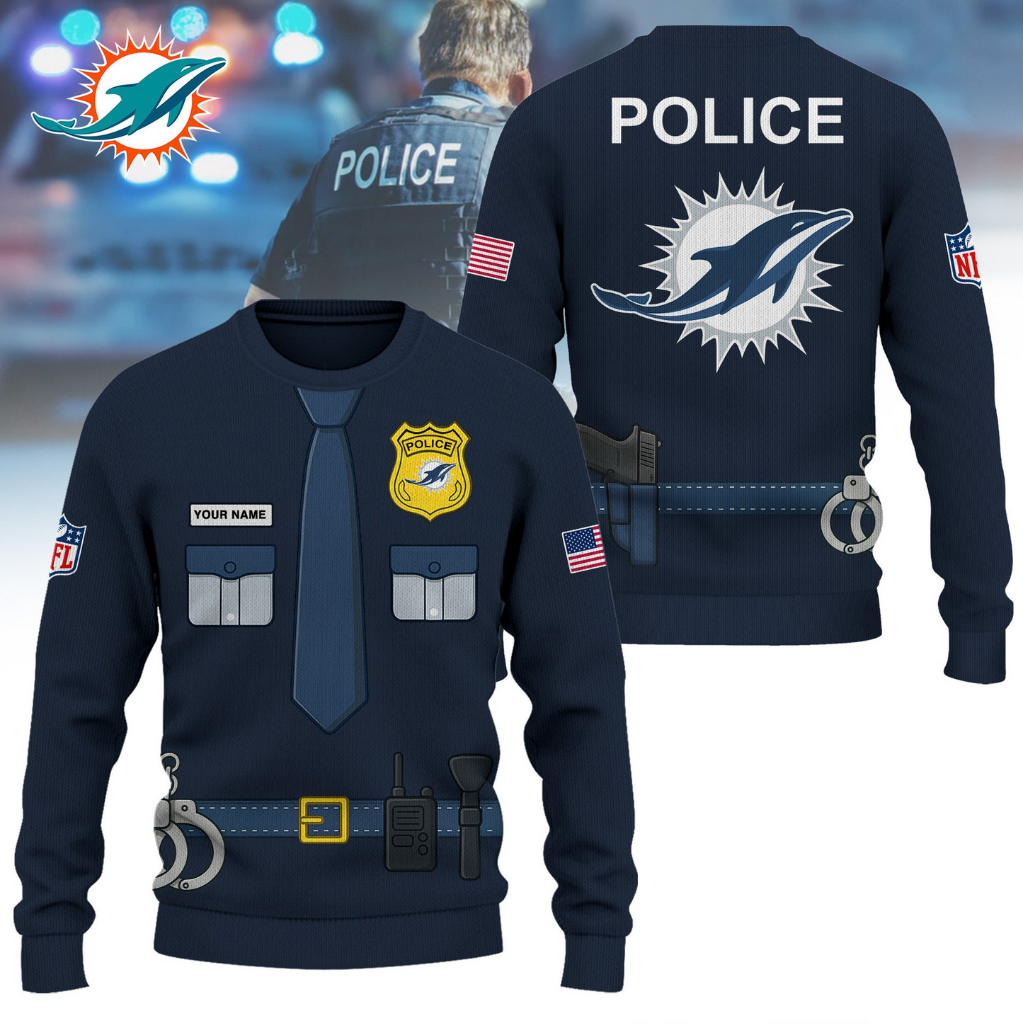 Premium NFL MIA Police Office Costume Shirt V1 NMD TTV