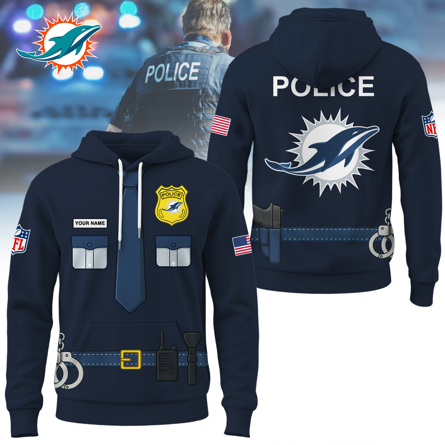 Premium NFL MIA Police Office Costume Shirt V1 NMD TTV