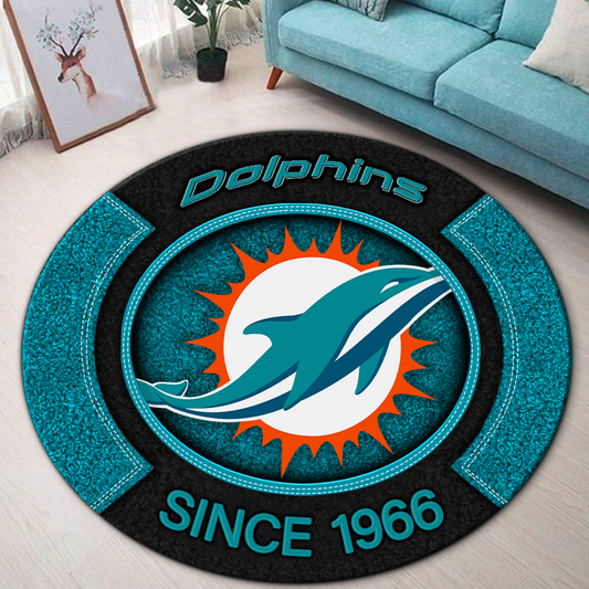 Premium NFL MIA Round Rug Multicolor V2 NMD TTV
