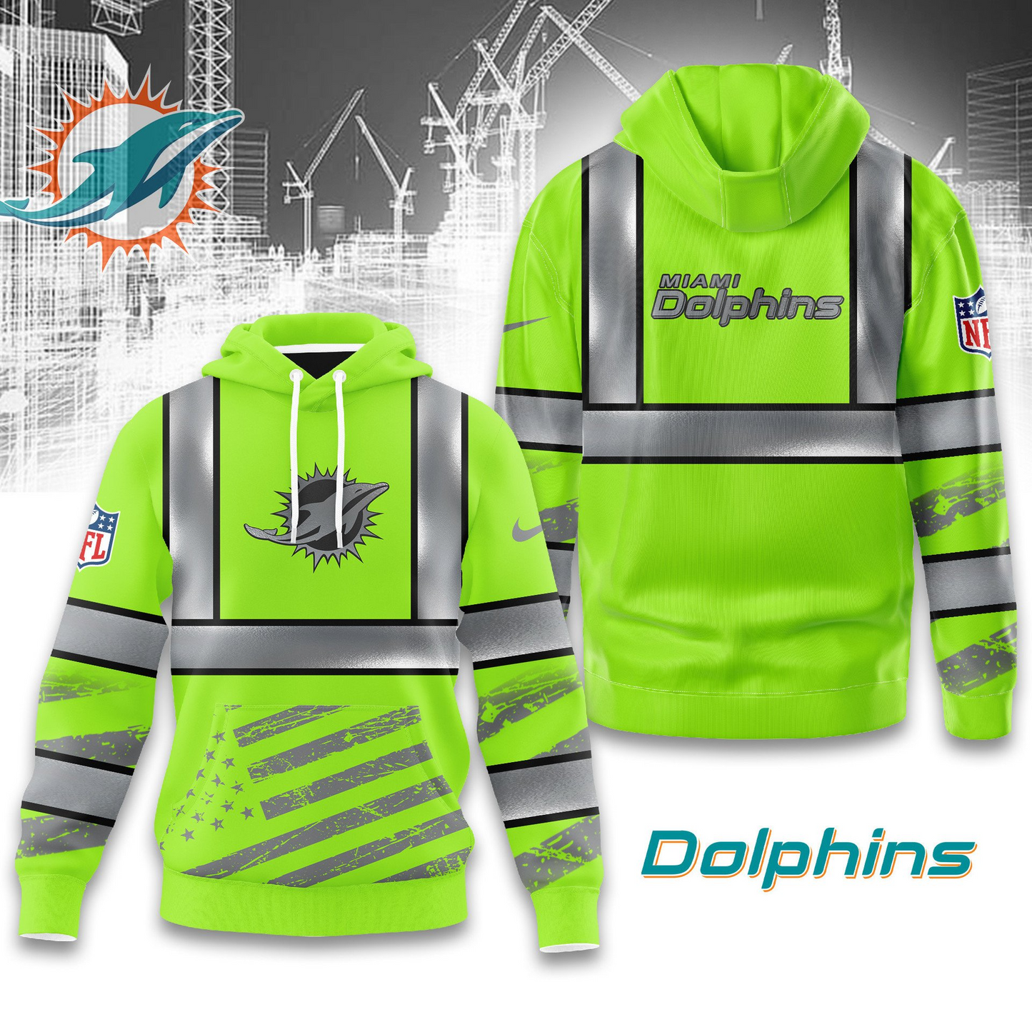 Premium NFL MIA Safety Hi-Vis Hoodie V1 NMD TTV