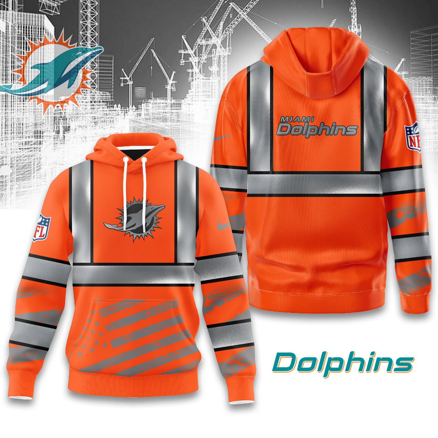 Premium NFL MIA Safety Hi-Vis Hoodie V1 NMD TTV