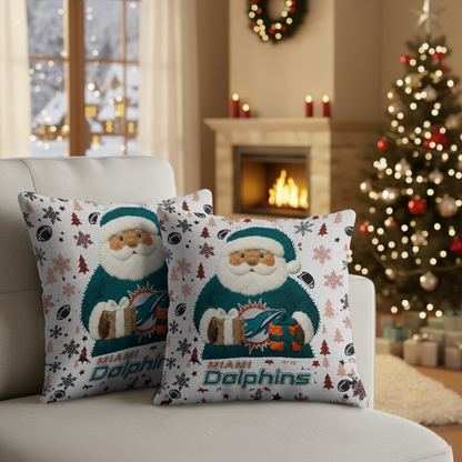 Premium NFL MIA Santa Christmas Pillow V1 NMD TTV