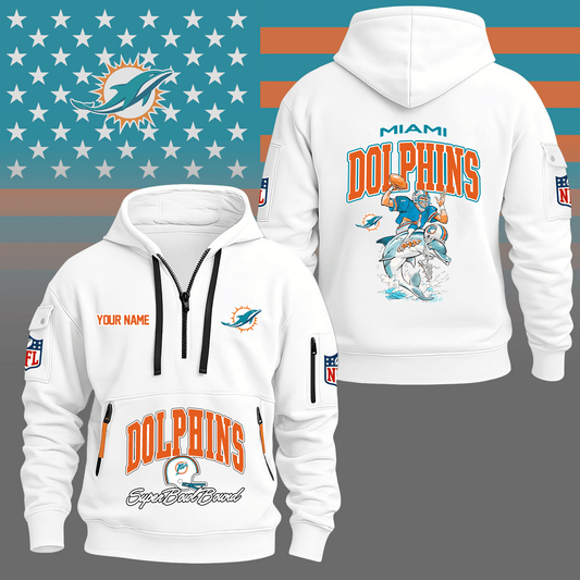 Premium NFL MIA Super Bowl Hoodie Half Zipper V1 NMD TTV
