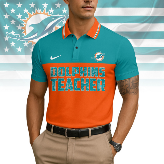 Premium NFL MIA Teacher Appreciation Polo Shirt V15 NMD TTV