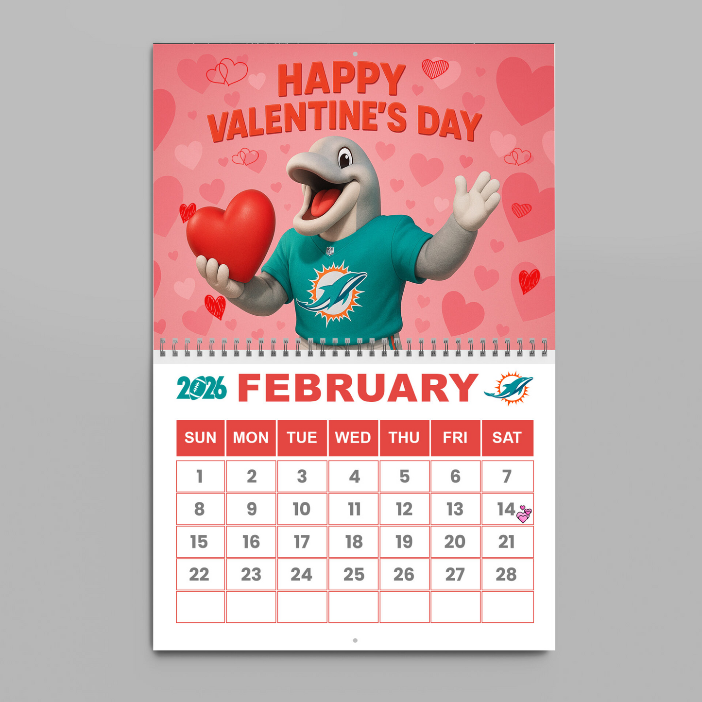 Premium NFL MIA Wall Calendar 2026 V1 NMD TTV