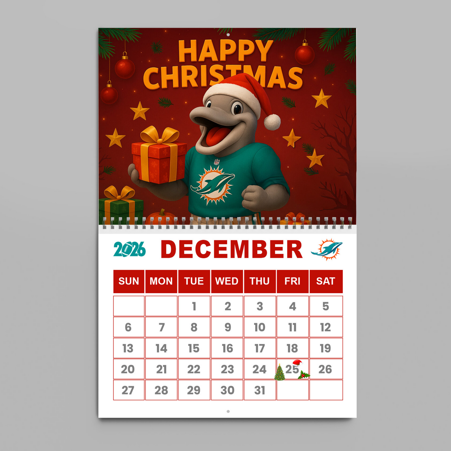 Premium NFL MIA Wall Calendar 2026 V1 NMD TTV