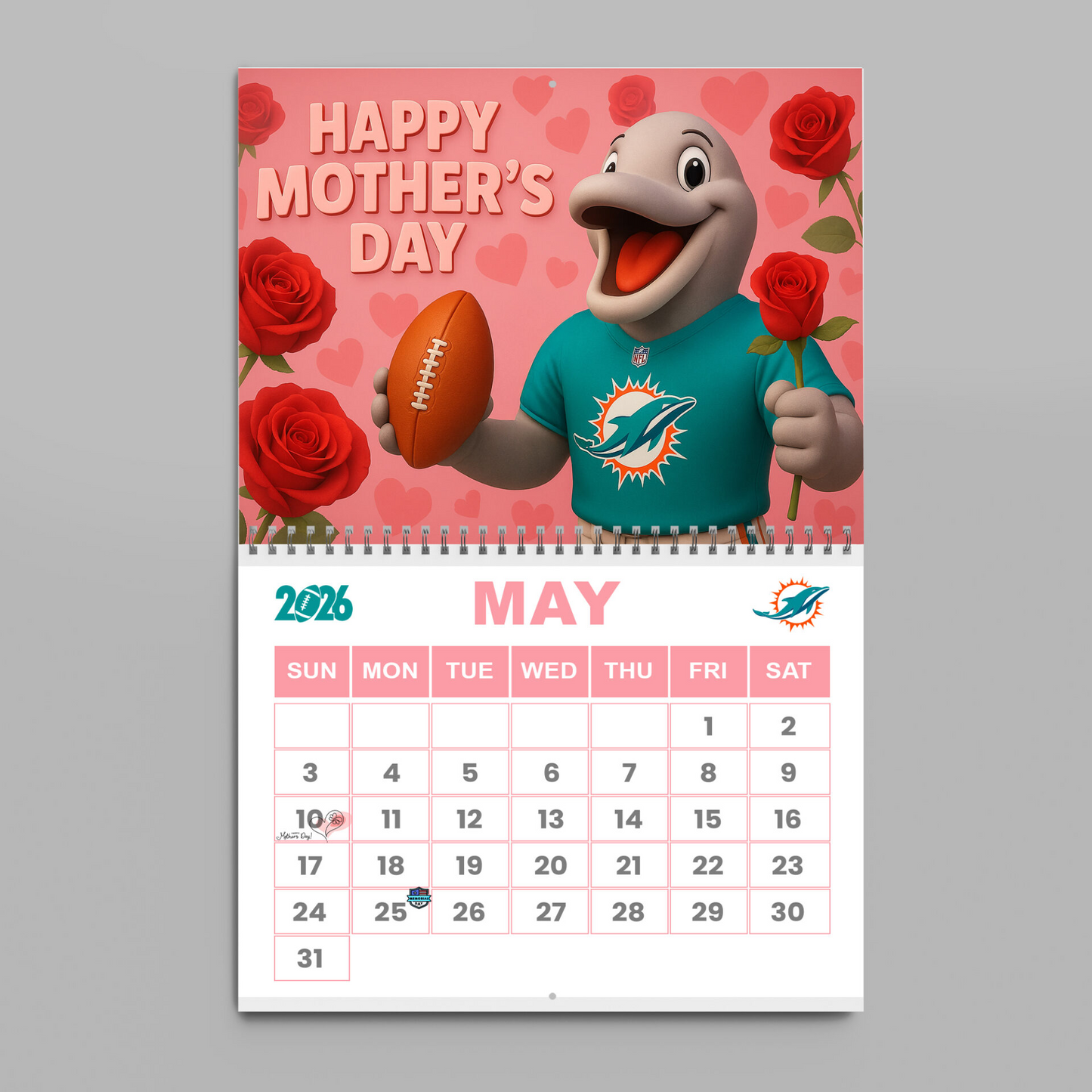 Premium NFL MIA Wall Calendar 2026 V1 NMD TTV