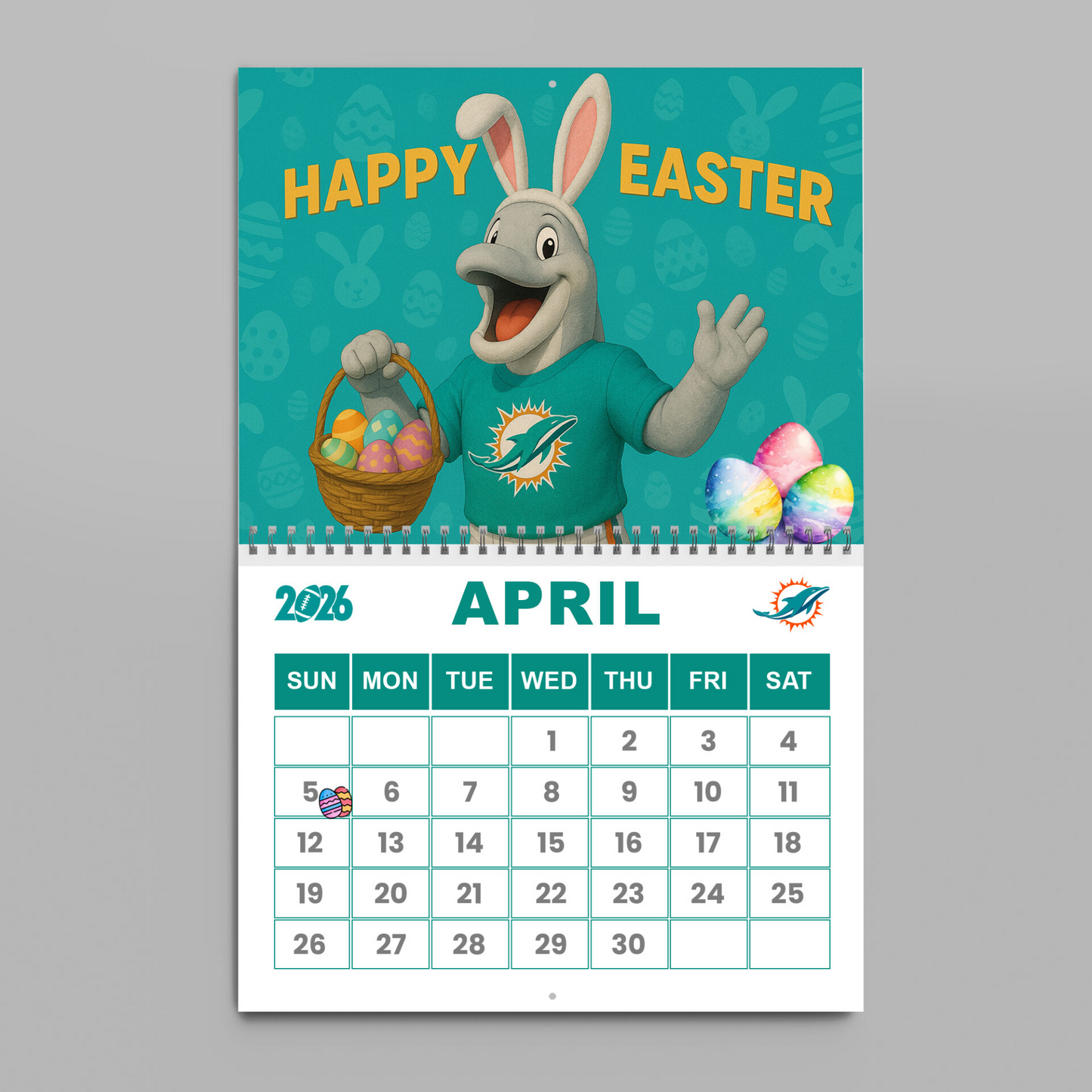 Premium NFL MIA Wall Calendar 2026 V1 NMD TTV