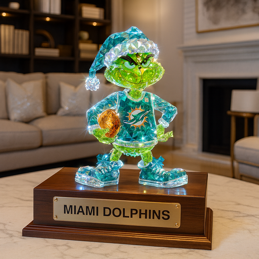 Premium NFL MIA X  Crystal Style Desktop Ornament NDT NHM