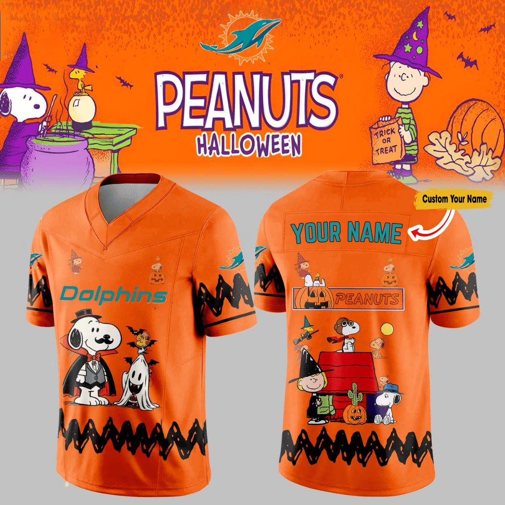 Premium NFL MIA x PEA Halloween V-neck Short Sleeve Jersey V1 NMD TTV
