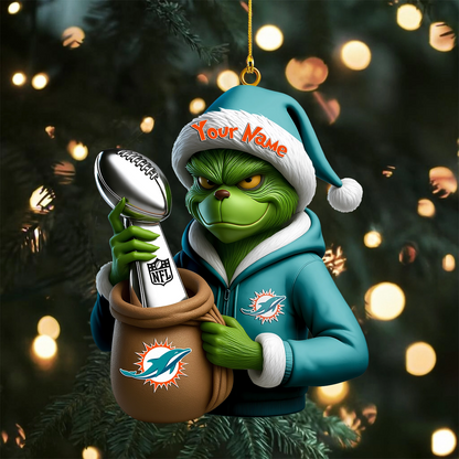 Premium NFL MIA x The Grinch Christmas Ornament V1 NMD TTV