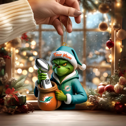 Premium NFL MIA x The Grinch Christmas Ornament V1 NMD TTV