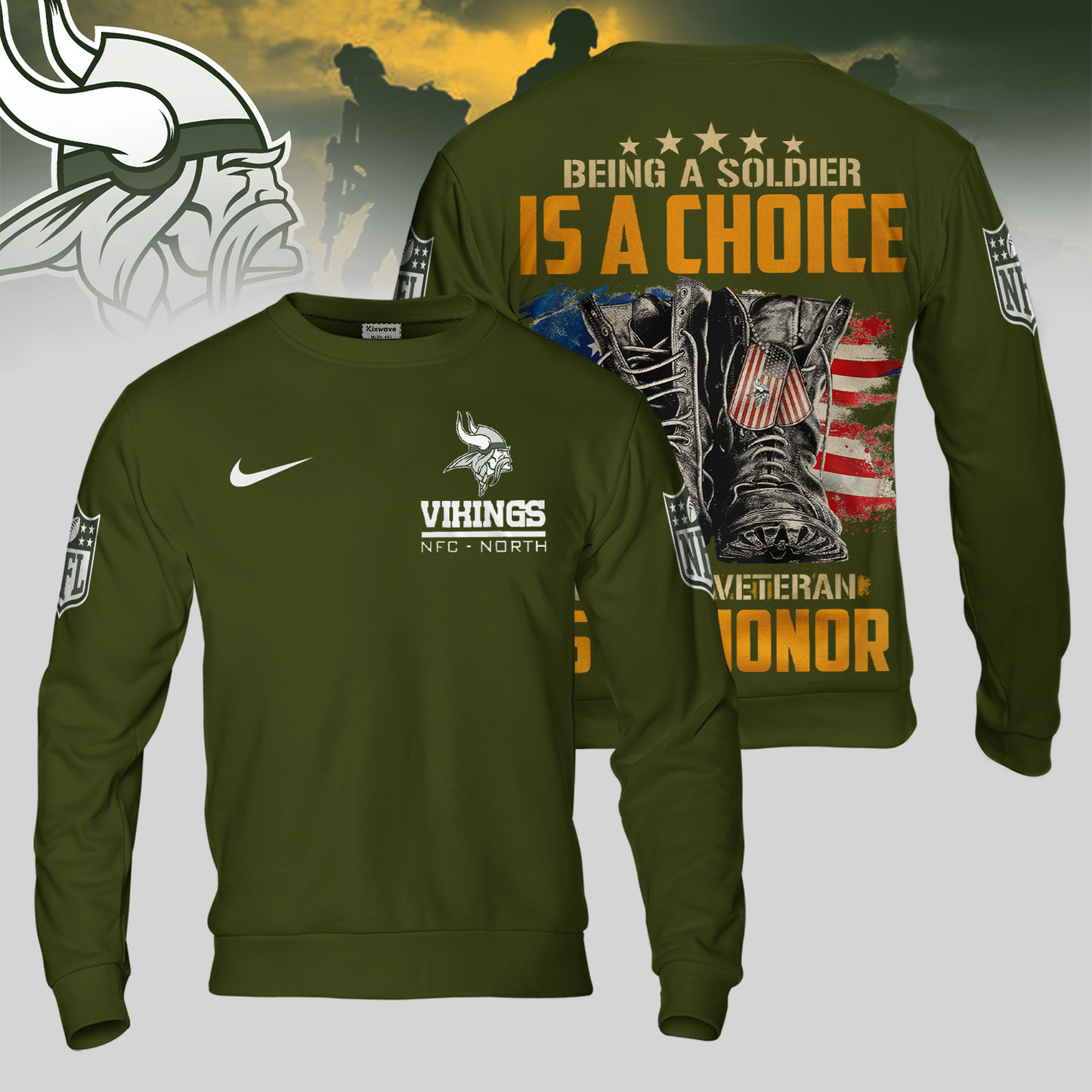 Premium NFL MIN Army Veteran Shirt V1 NMD 221025 TTV
