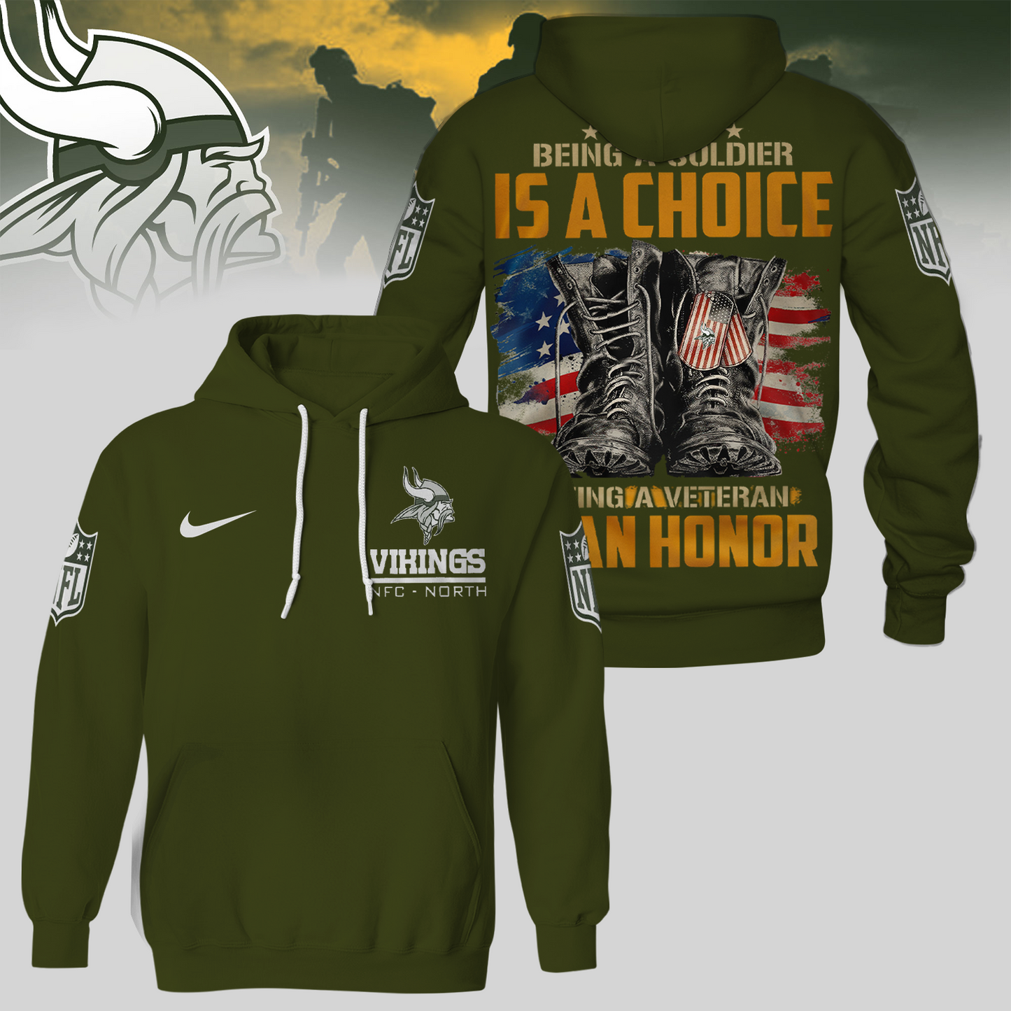 Premium NFL MIN Army Veteran Shirt V1 NMD 221025 TTV