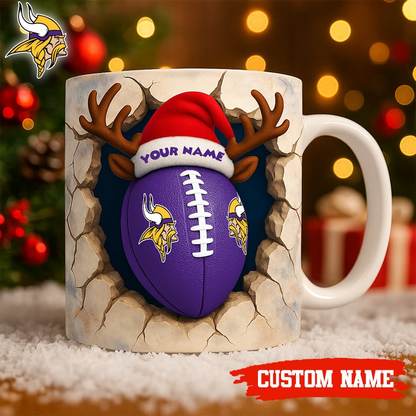 Premium NFL MIN Christmas Football Ceramic Mug V2 NMD TTV
