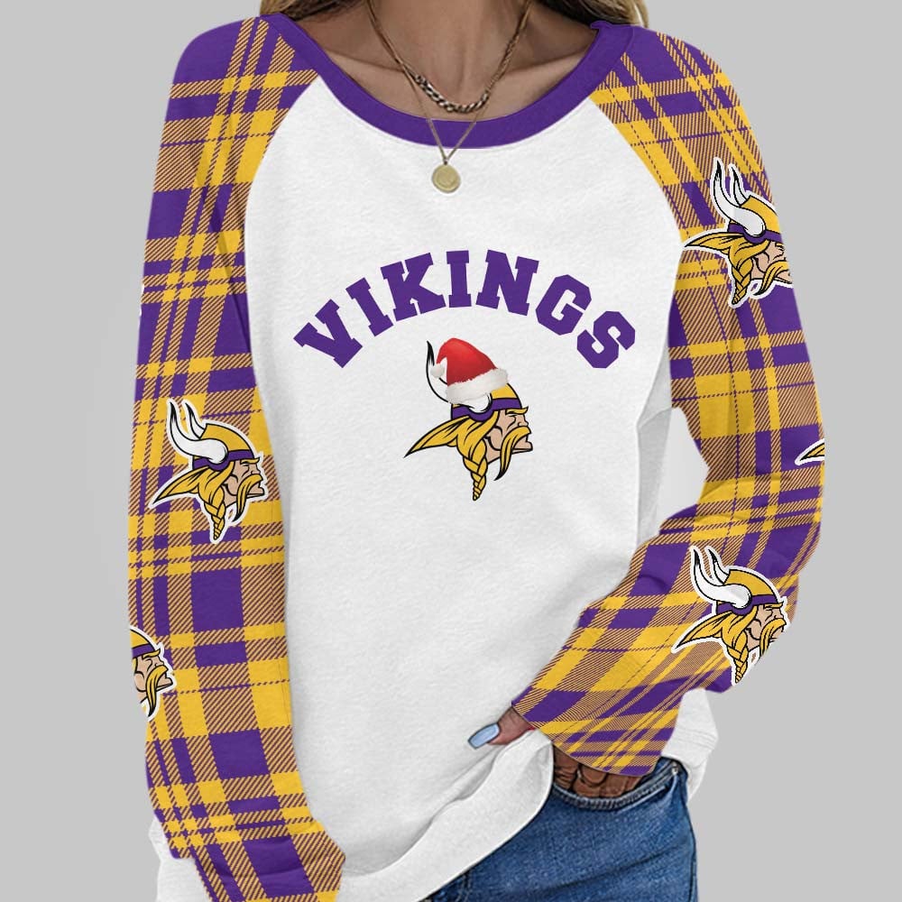 Premium NFL MIN Cozy Round Neck Raglan Sleeve Sweatshirt V1 NMD NHM