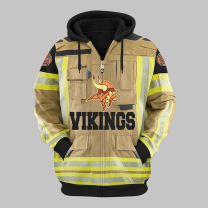 Premium NFL MIN Firefighter Zip Hoodie V1 NMD TTV