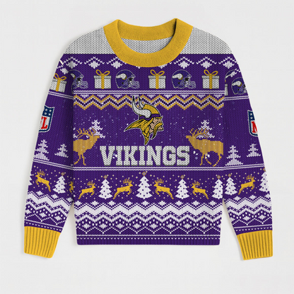 Premium NFL MIN Holiday Sweatshirt & Shorts Set V1 NMD TTV