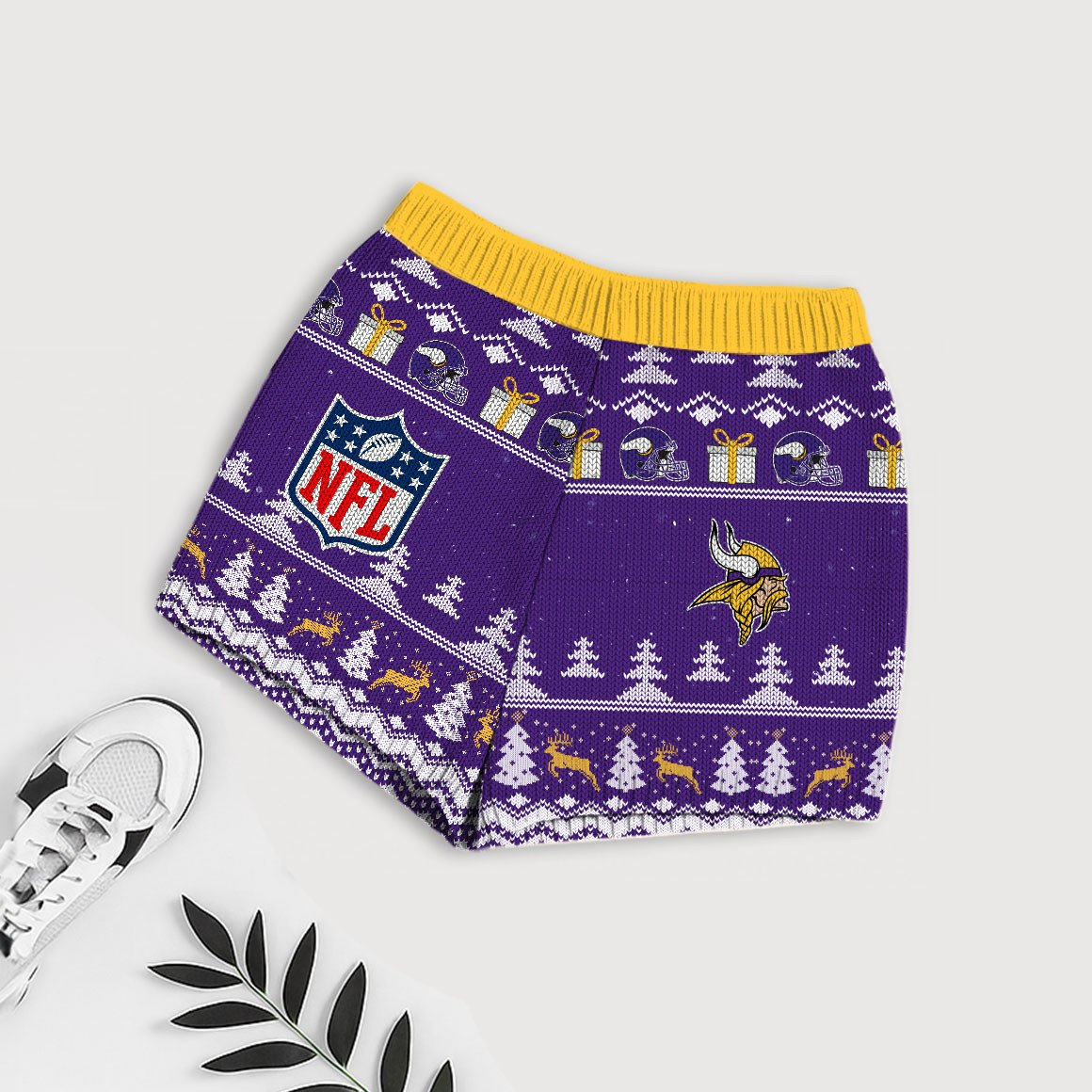 Premium NFL MIN Holiday Sweatshirt & Shorts Set V1 NMD TTV