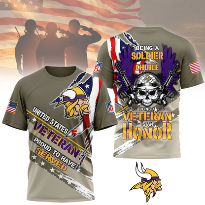 Premium NFL MIN Proud U.S. Veteran T-shirt V1 NMD TTV