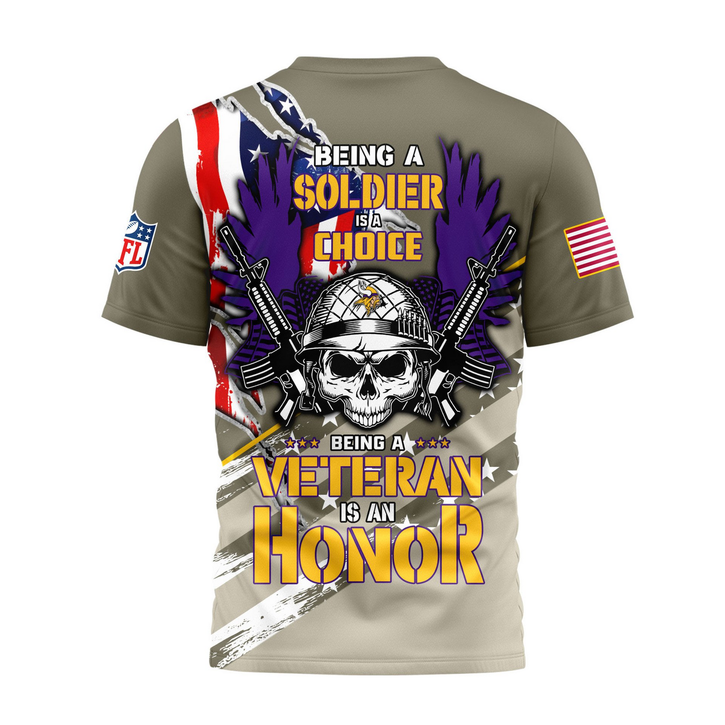 Premium NFL MIN Proud U.S. Veteran T-shirt V1 NMD TTV