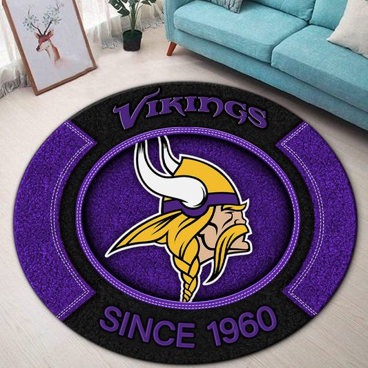 Premium NFL MIN Round Rug Multicolor V2 NMD TTV