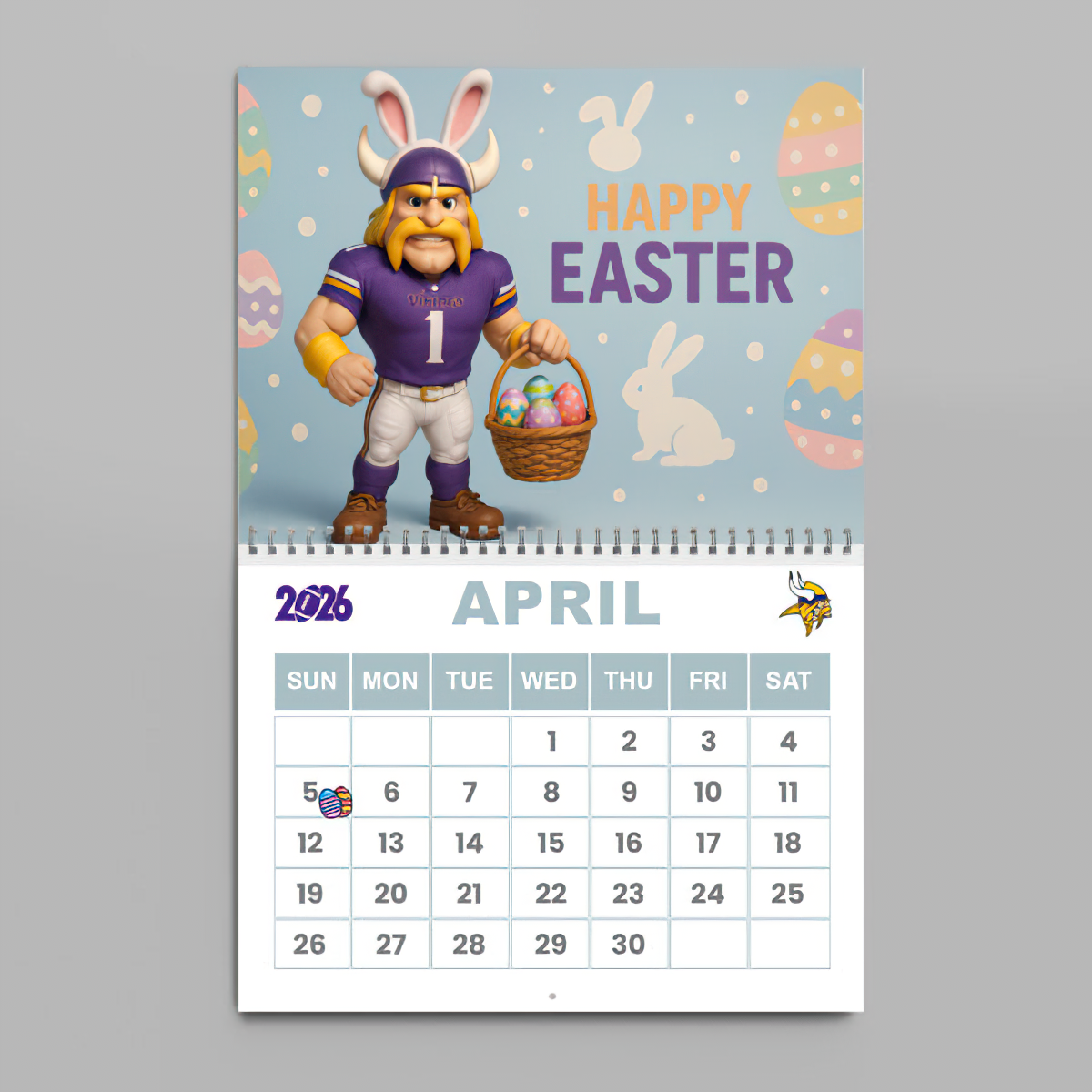 Premium NFL MIN Wall Calendar 2026 V1 NMD TTV