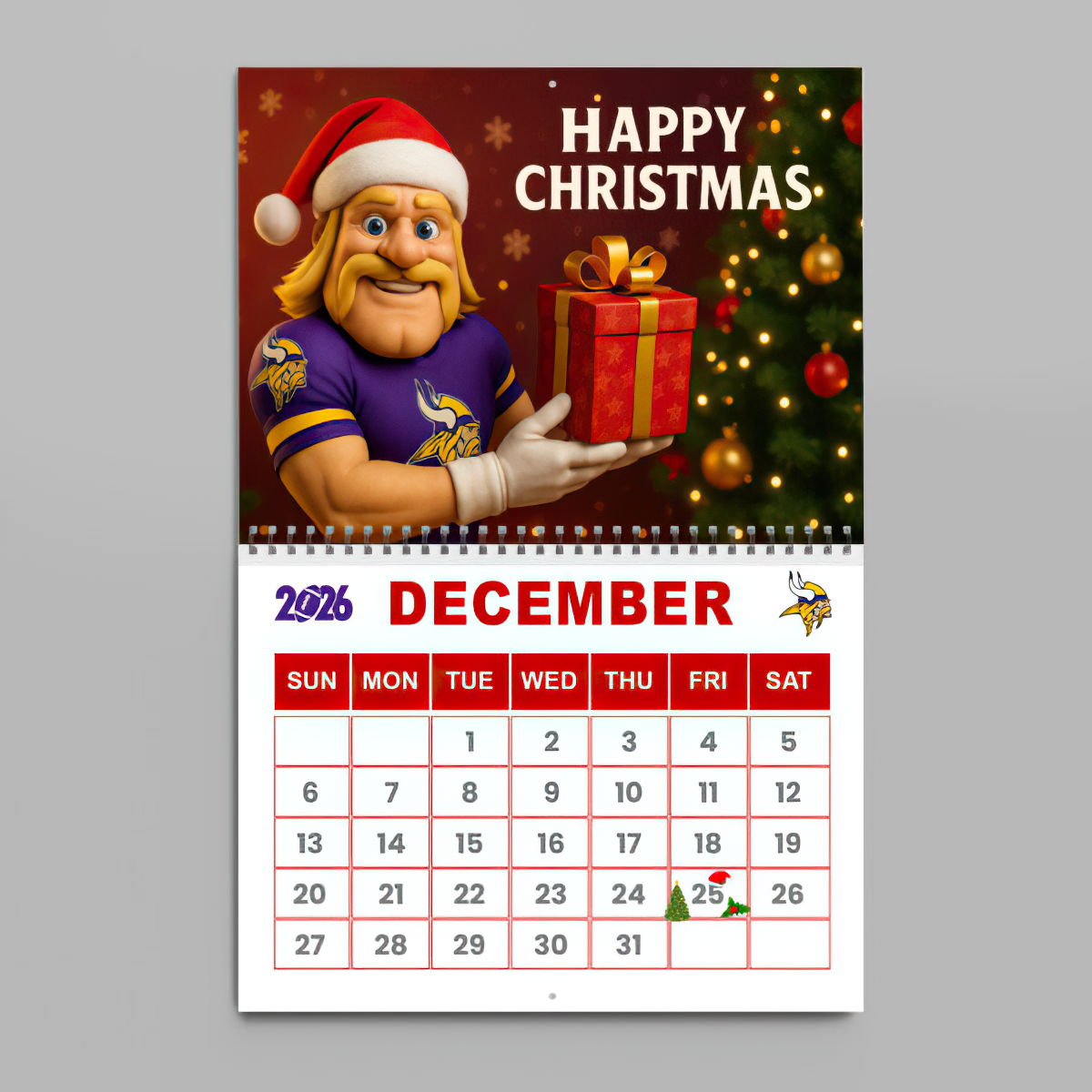 Premium NFL MIN Wall Calendar 2026 V1 NMD TTV