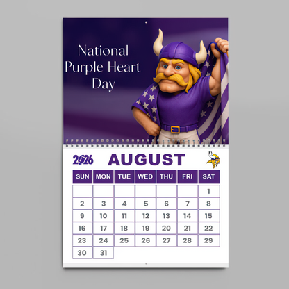 Premium NFL MIN Wall Calendar 2026 V1 NMD TTV