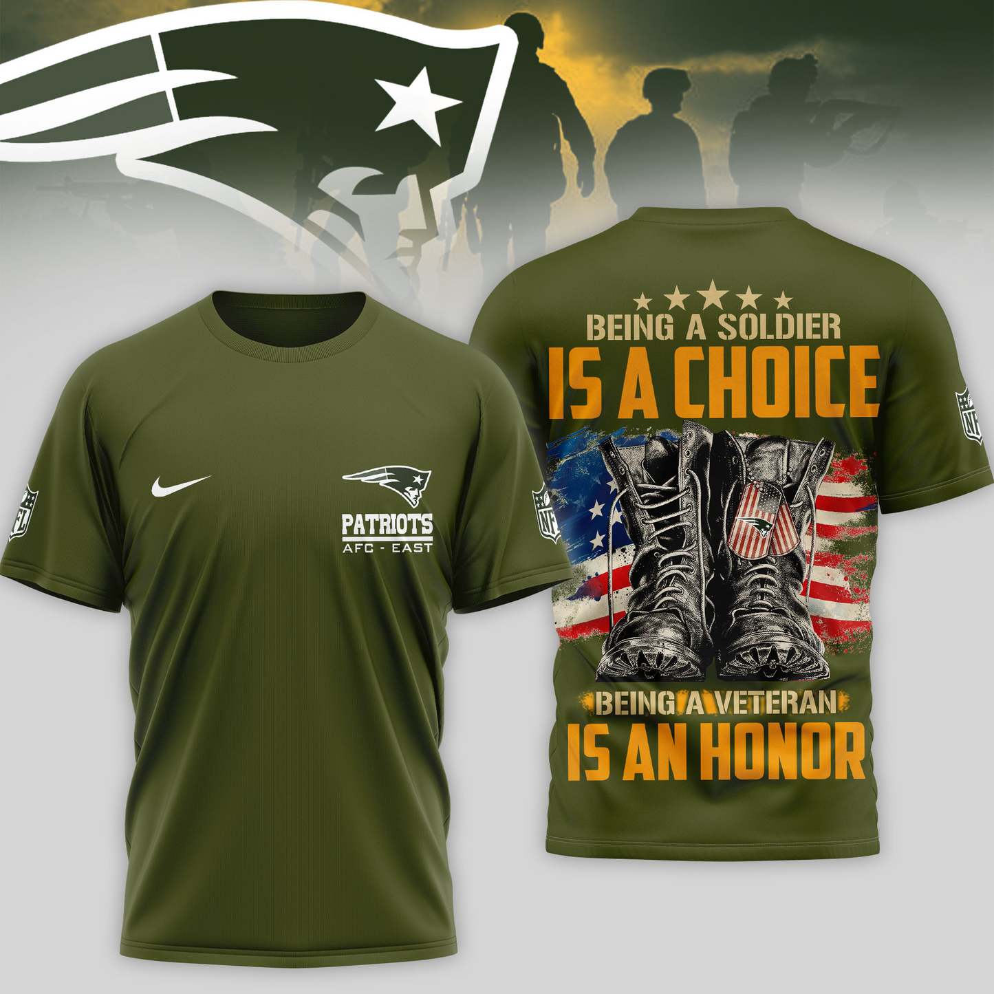 Premium NFL NE Army Veteran Shirt V1 NMD 221025 TTV