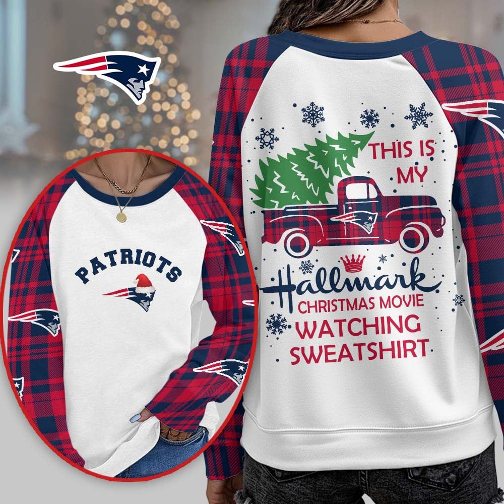 Premium NFL NE Cozy Round Neck Raglan Sleeve Sweatshirt V1 NMD NHM