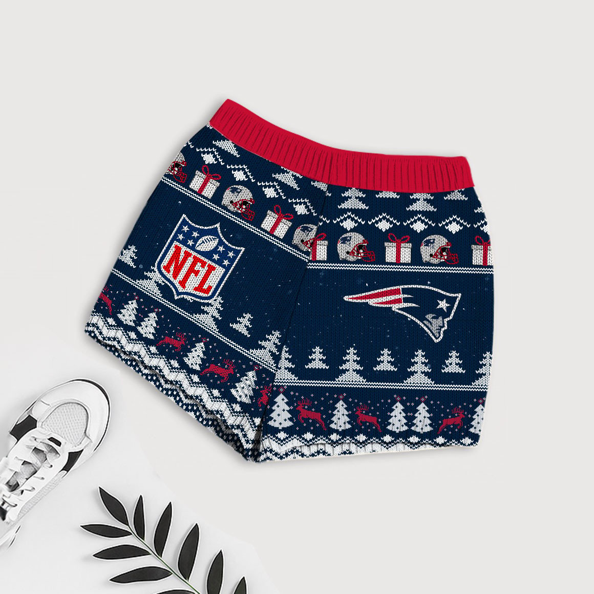 Premium NFL NE Holiday Sweatshirt & Shorts Set V1 NMD TTV