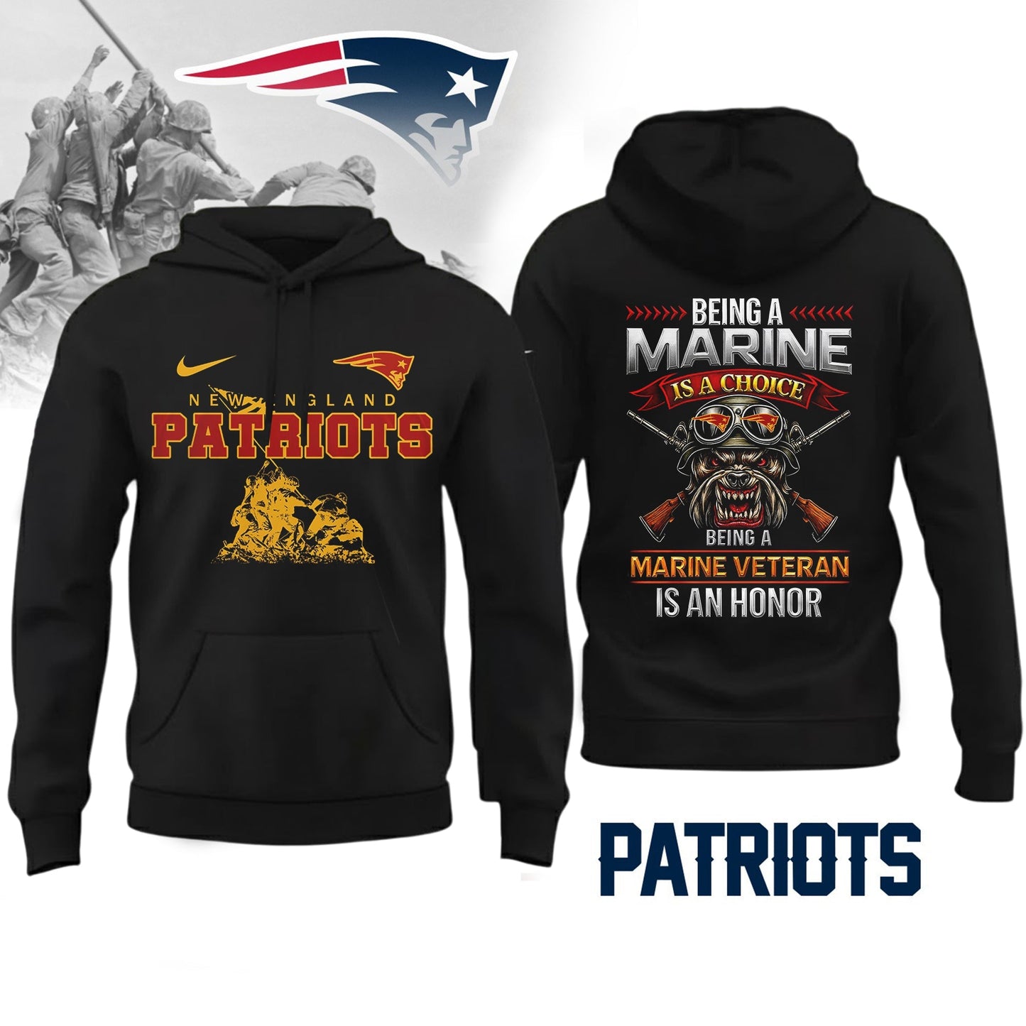 Premium NFL NE Marine Veteran Shirt V2 NMD NHM