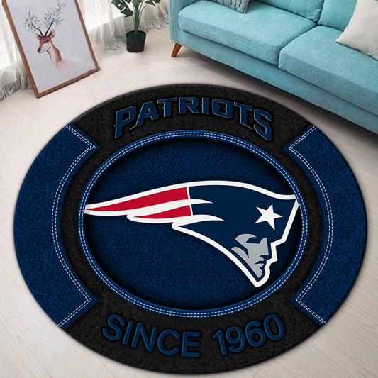 Premium NFL NE Round Rug Multicolor V2 NMD TTV