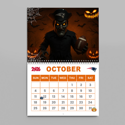 Premium NFL NE Wall Calendar 2026 V1 NMD TTV