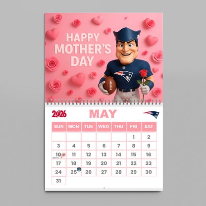 Premium NFL NE Wall Calendar 2026 V1 NMD TTV