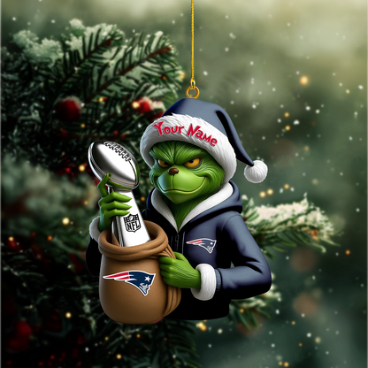 Premium NFL NE x The Grinch Christmas Ornament V1 NMD TTV