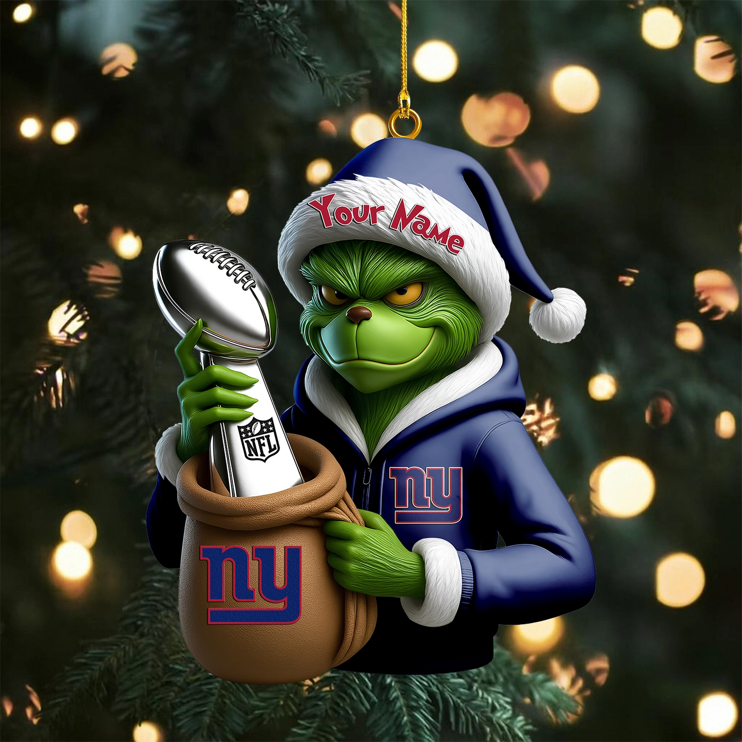Premium NFL NYG x The Grinch Christmas Ornament V1 NMD TTV