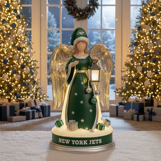 Premium NFL NYJ Christmas Angel Statue Led Light V1 NMD TTV