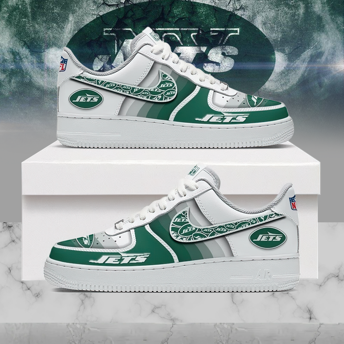 Premium NFL NYJ Multicolor AF1 Sneaker V1 NMD25 TTV