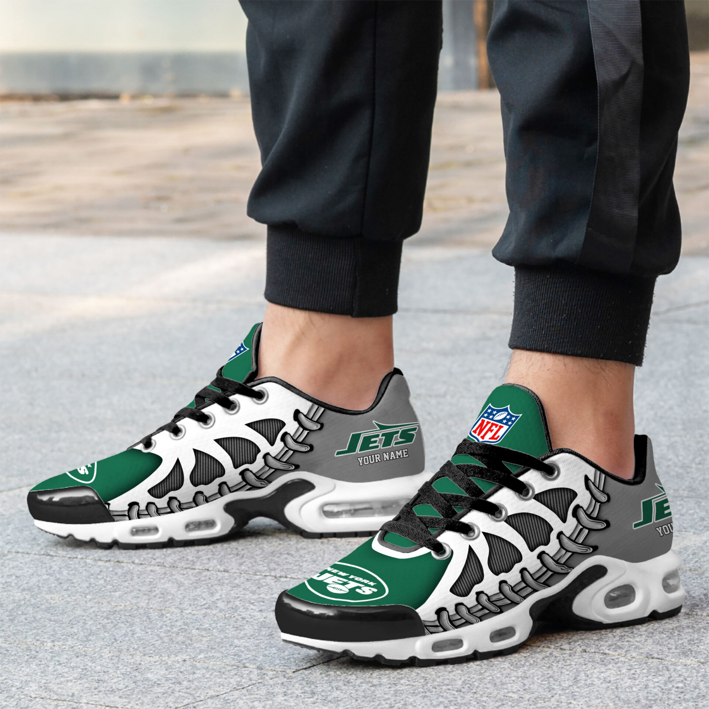 Premium NFL NYJ Spine Rush Air Max Sneaker V4 NMD  TTV