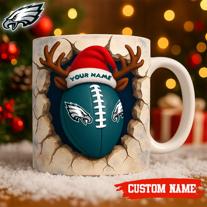 Premium NFL PHI Christmas Football Ceramic Mug V2 NMD TTV