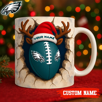 Premium NFL PHI Christmas Football Ceramic Mug V2 NMD TTV