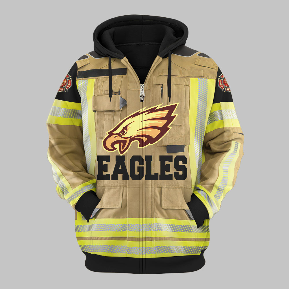 Premium NFL PHI Firefighter Zip Hoodie V1 NMD TTV