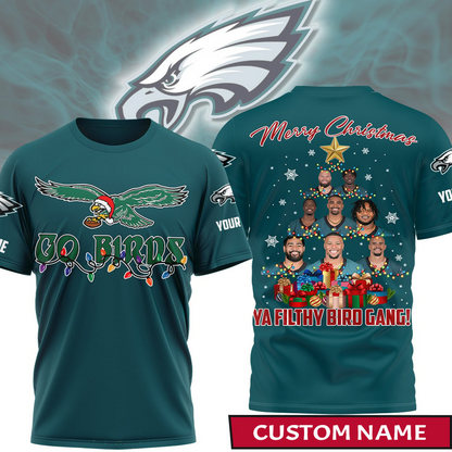 Premium NFL PHI Merry Christmas T-shirt V1 NMD TTV
