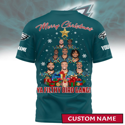Premium NFL PHI Merry Christmas T-shirt V1 NMD TTV