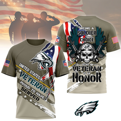 Premium NFL PHI Proud U.S. Veteran T-shirt V1 NMD TTV